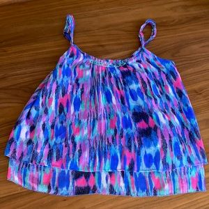 Watercolor Chiffon Crop Tank